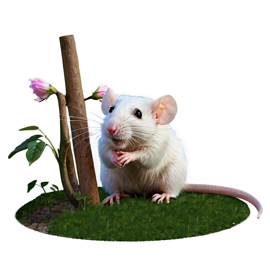 Cute Rat In Garden Png Owd PNG image