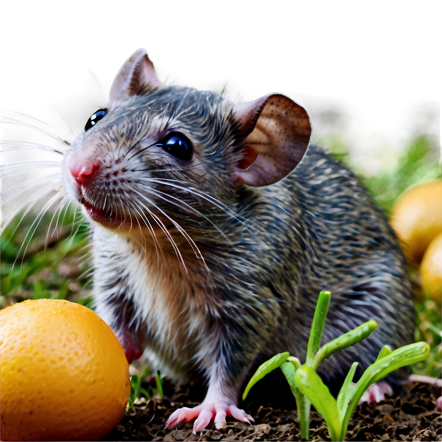 Cute Rat In Garden Png Sgg PNG image