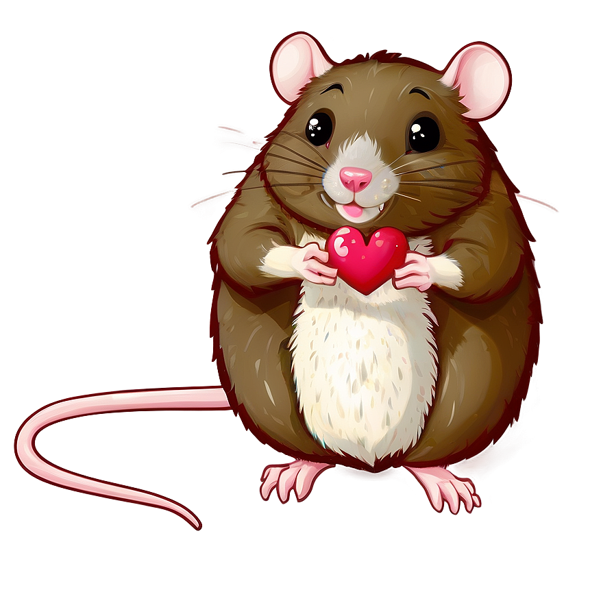 Cute Rat In Love Png 7 PNG image