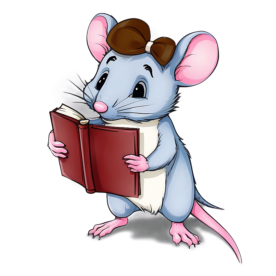 Cute Rat With Book Png Jcs18 PNG image