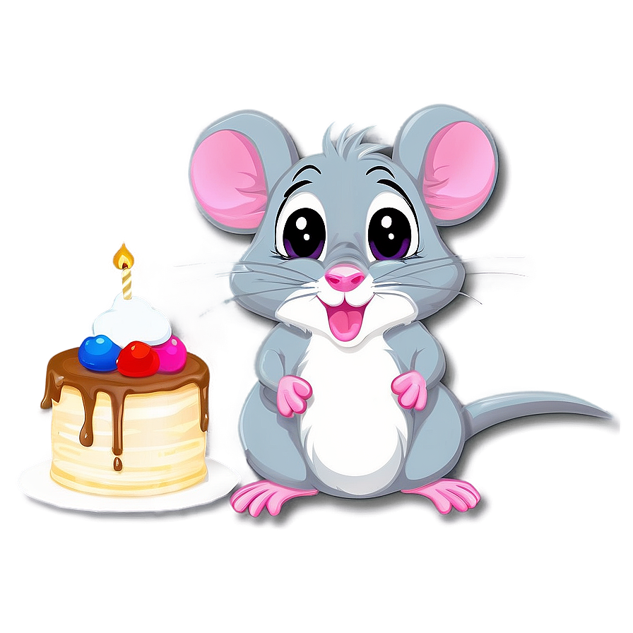 Cute Rat With Cake Png 44 PNG image