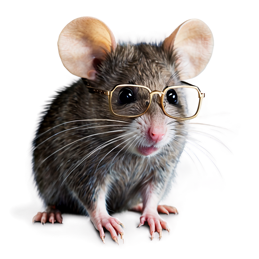 Cute Rat With Glasses Png 06252024 PNG image