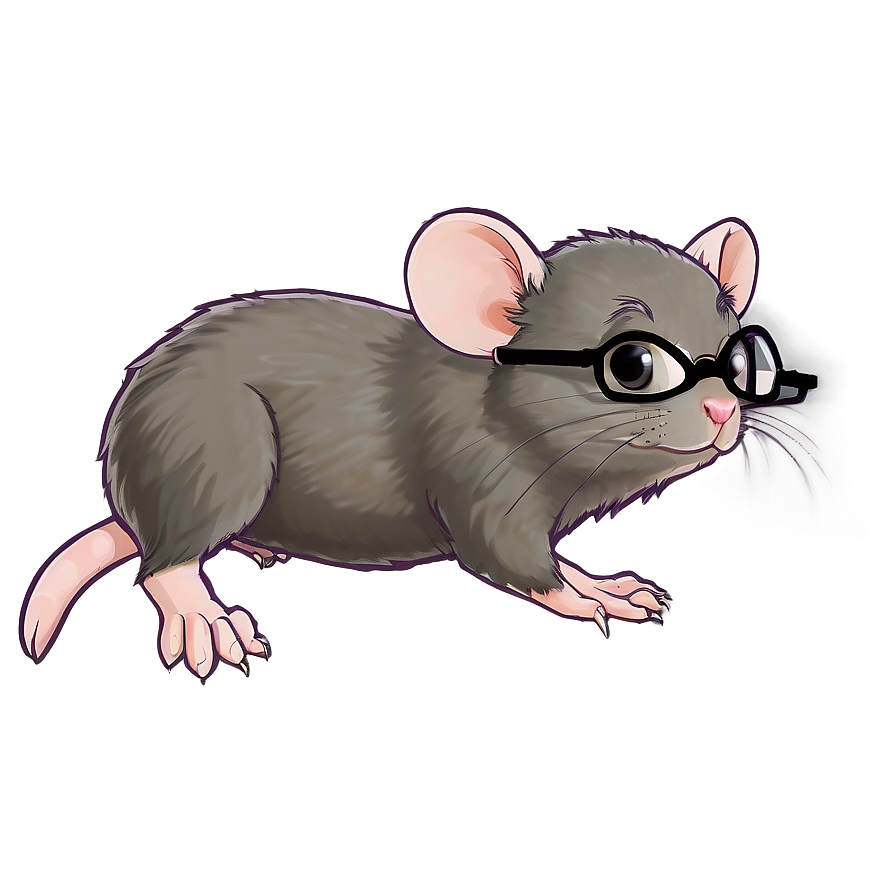 Cute Rat With Glasses Png Oht PNG image