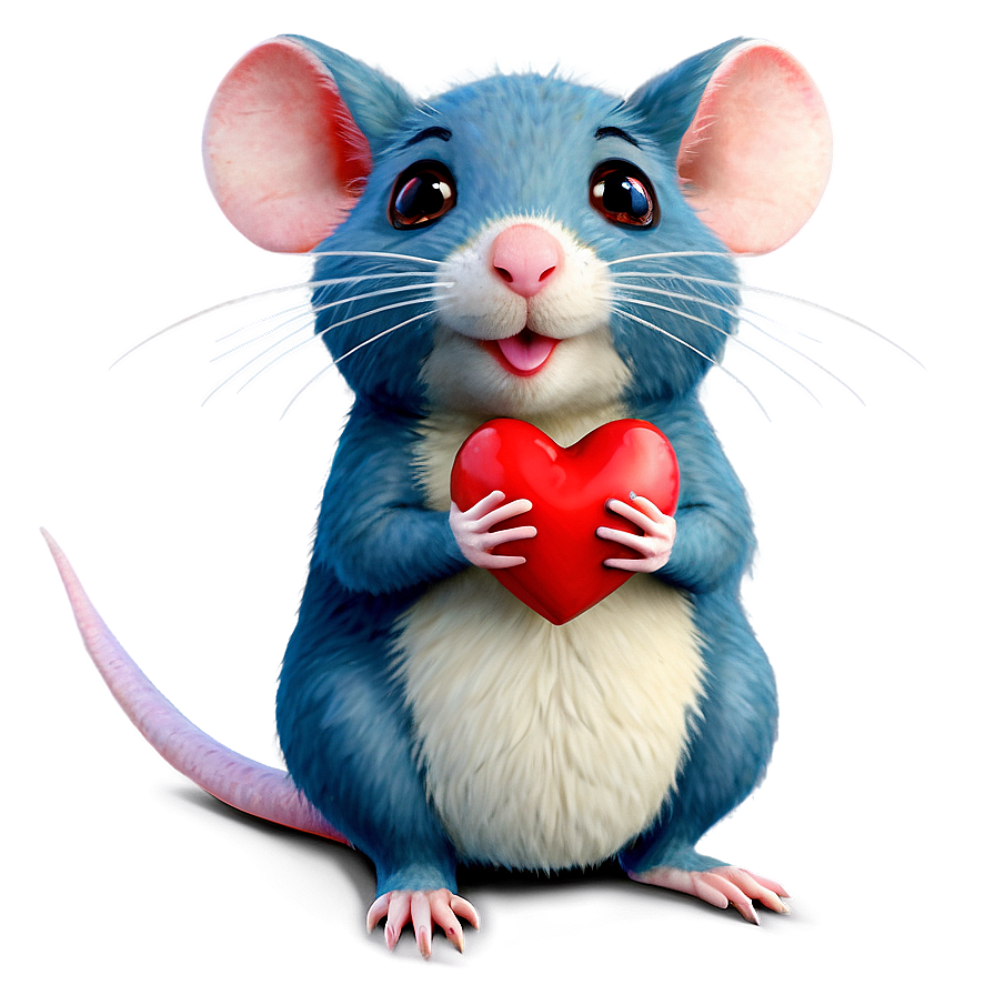 Cute Rat With Heart Png 06252024 PNG image