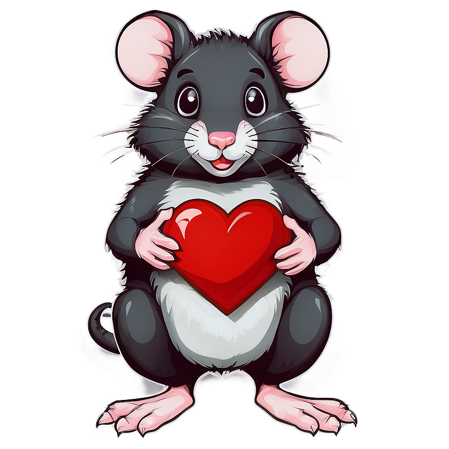 Cute Rat With Heart Png Lps PNG image