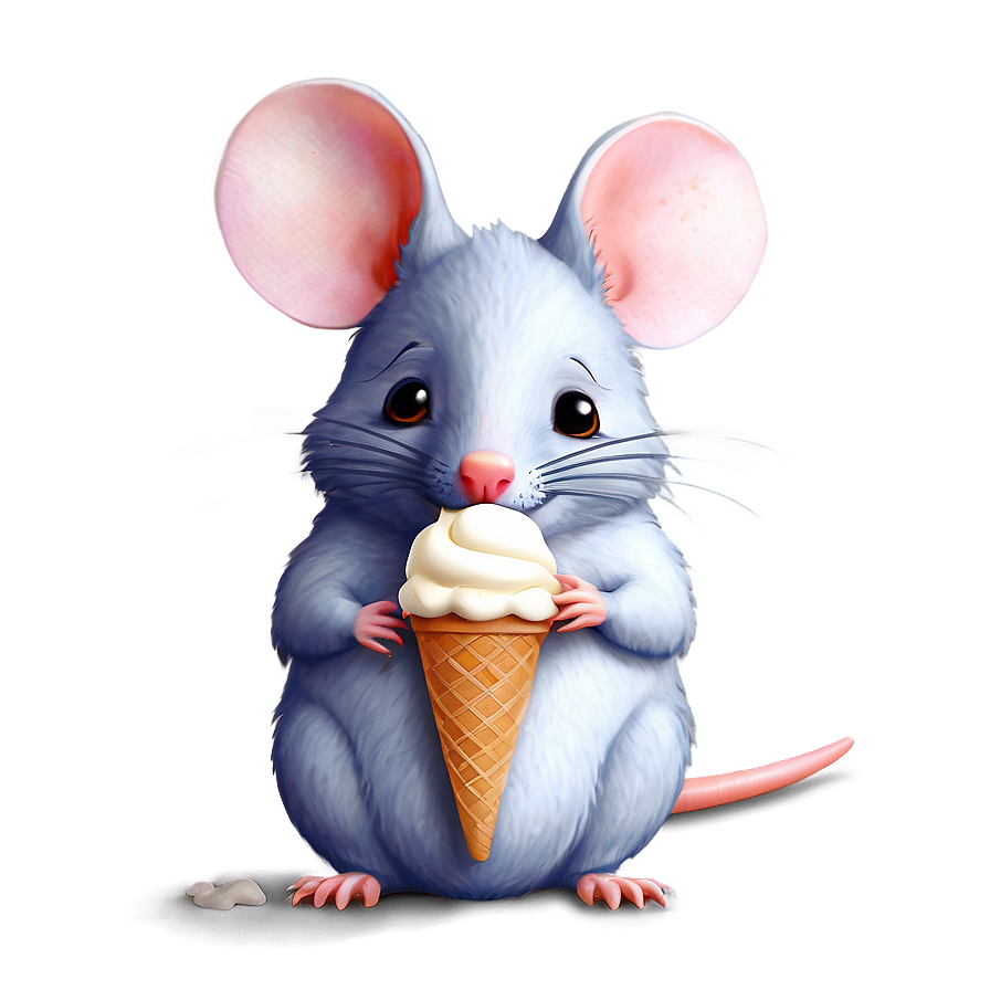 Cute Rat With Ice Cream Png Dir50 PNG image