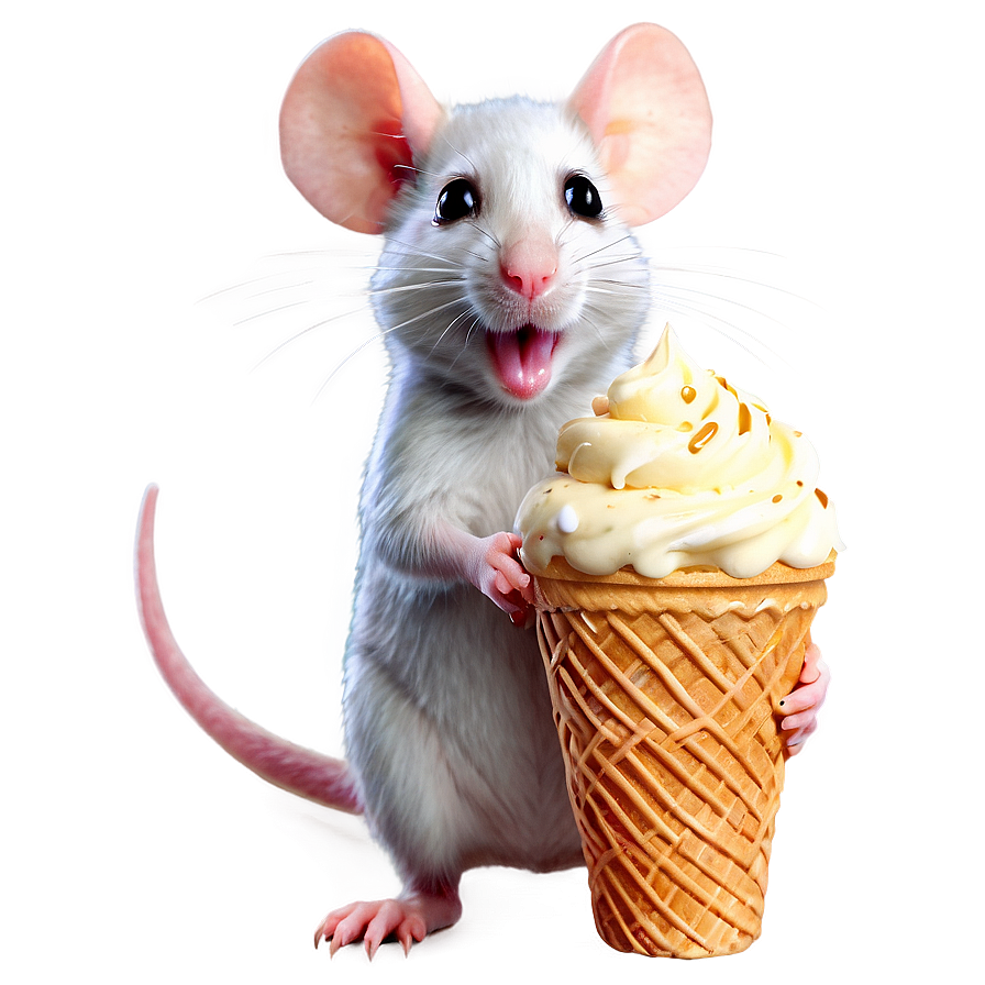 Cute Rat With Ice Cream Png Gtm PNG image