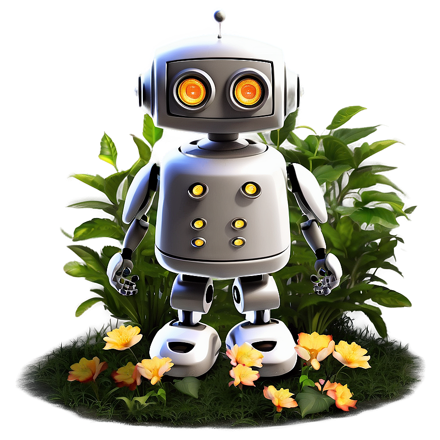 Cute Robot In Garden Png 89 PNG image