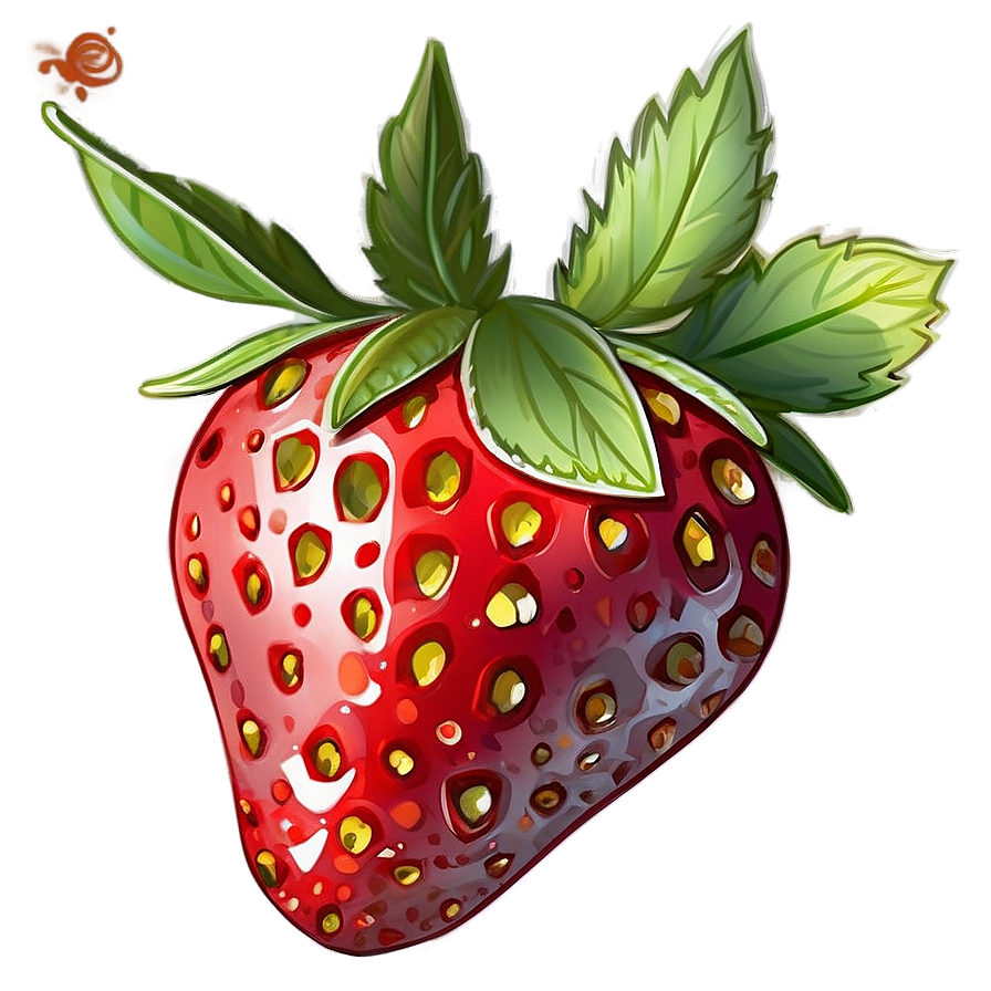 Cute Strawberry Illustration Png 06252024 PNG image