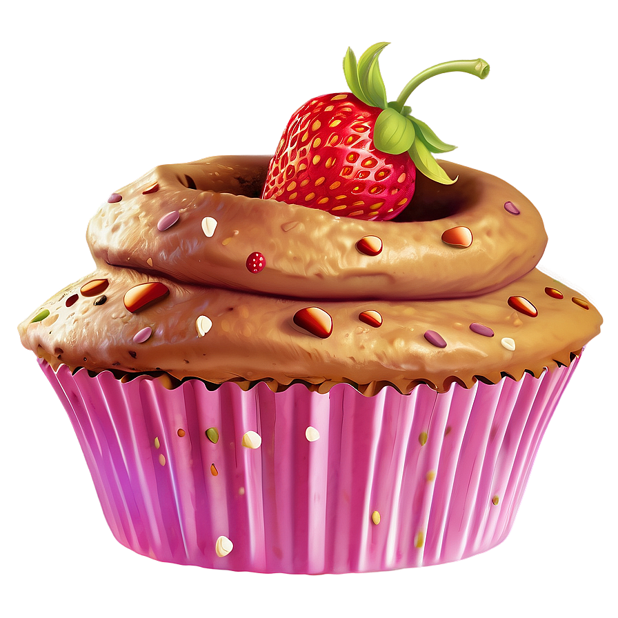 Cute Strawberry In Cupcake Png 56 PNG image