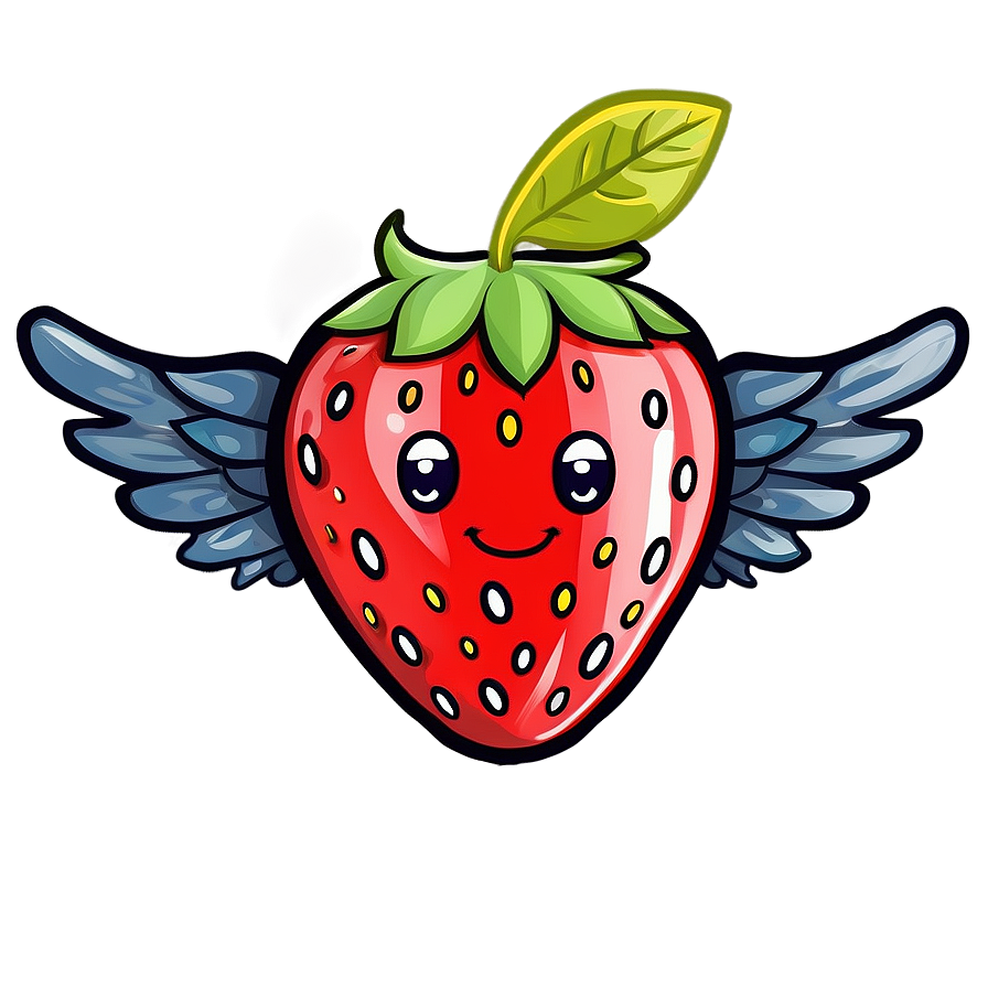 Cute Strawberry With Wings Png 47 PNG image