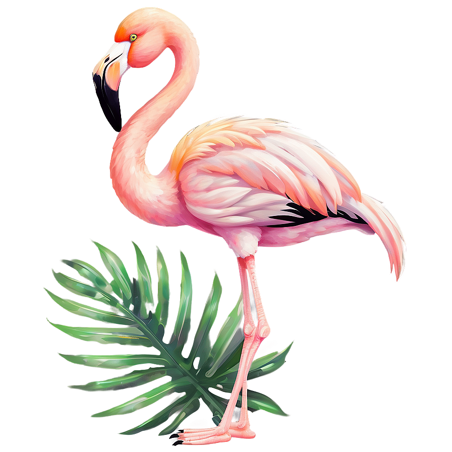 Cute Tropical Flamingo Clipart Png 06272024 PNG image