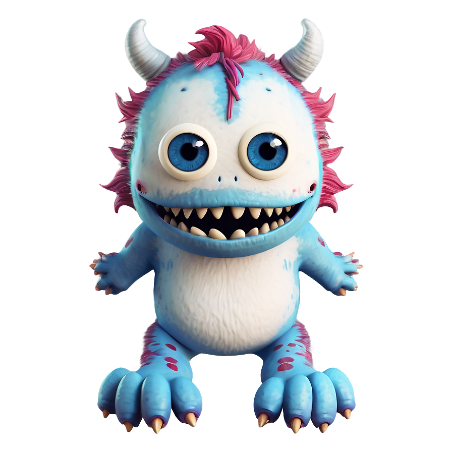 Cute White Monster Illustration Png 06212024 PNG image