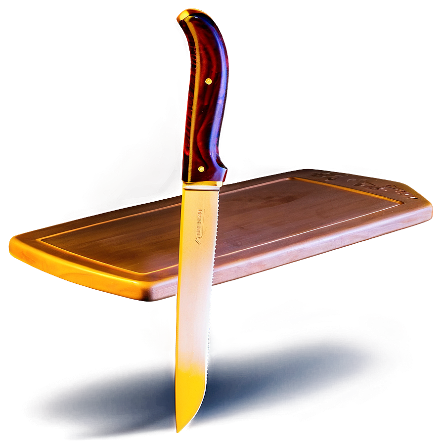 Cutting Board With Knife Png 06202024 PNG image