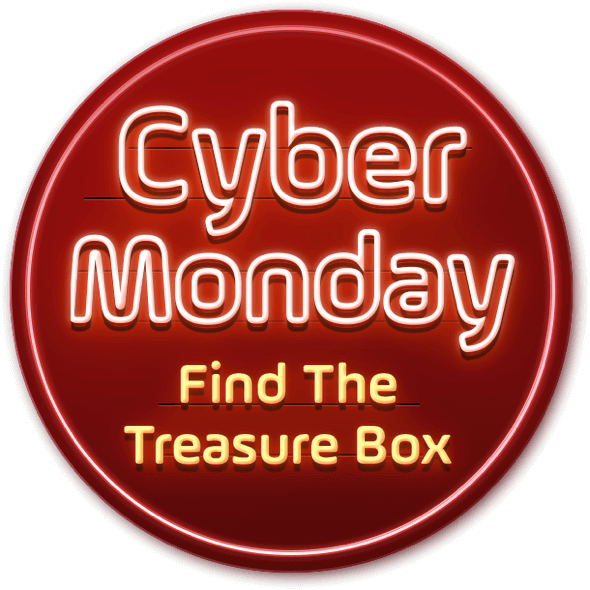 Cyber Monday Treasure Box Promo PNG image