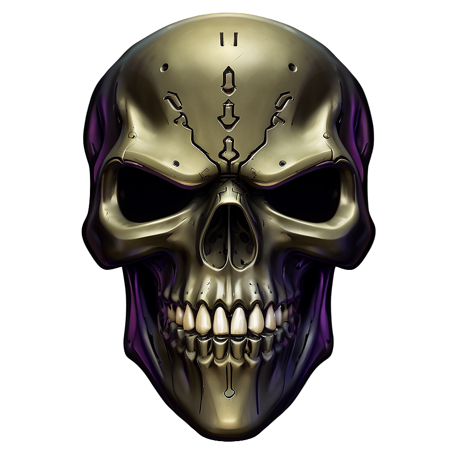 Cyber Skull Face Emblem Png 06272024 PNG image