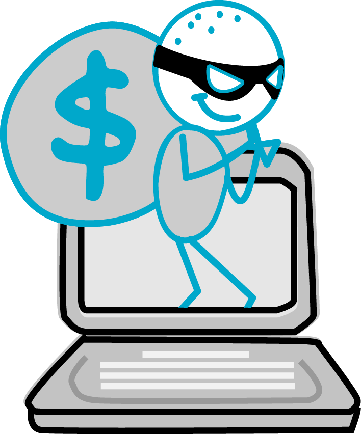 Cyber Thief Cartoon Character PNG image