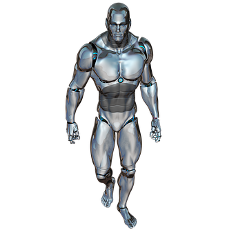 Cybernetic Humanoid Model PNG image