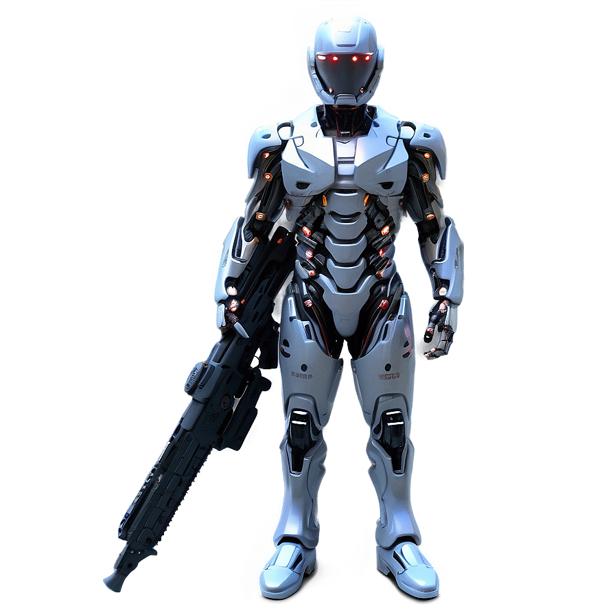 Cybernetic Soldier Illustration Png 05242024 PNG image