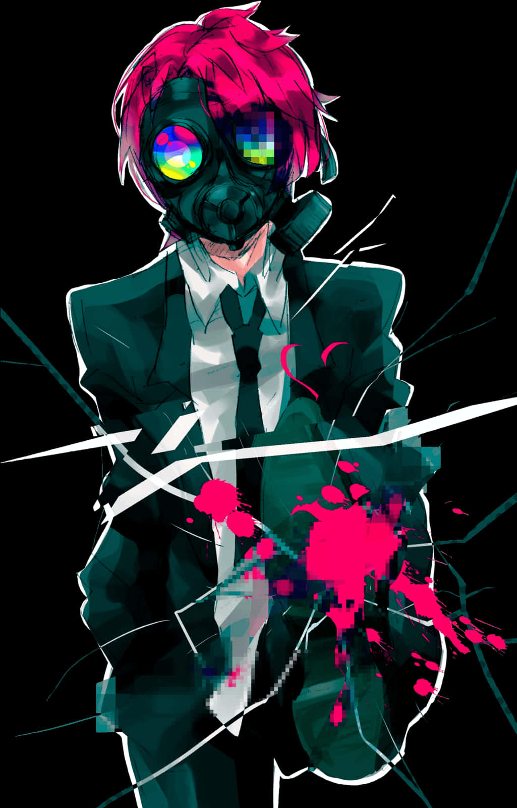 Cyberpunk Anime Boy Art PNG image