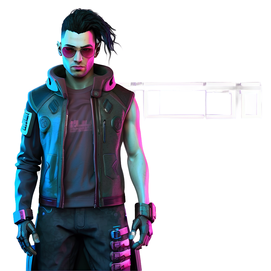 Cyberpunk Character Drawing Png 05212024 PNG image