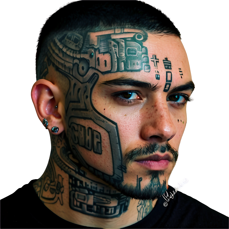 Cyberpunk Face Tattoo Png 06122024 PNG image