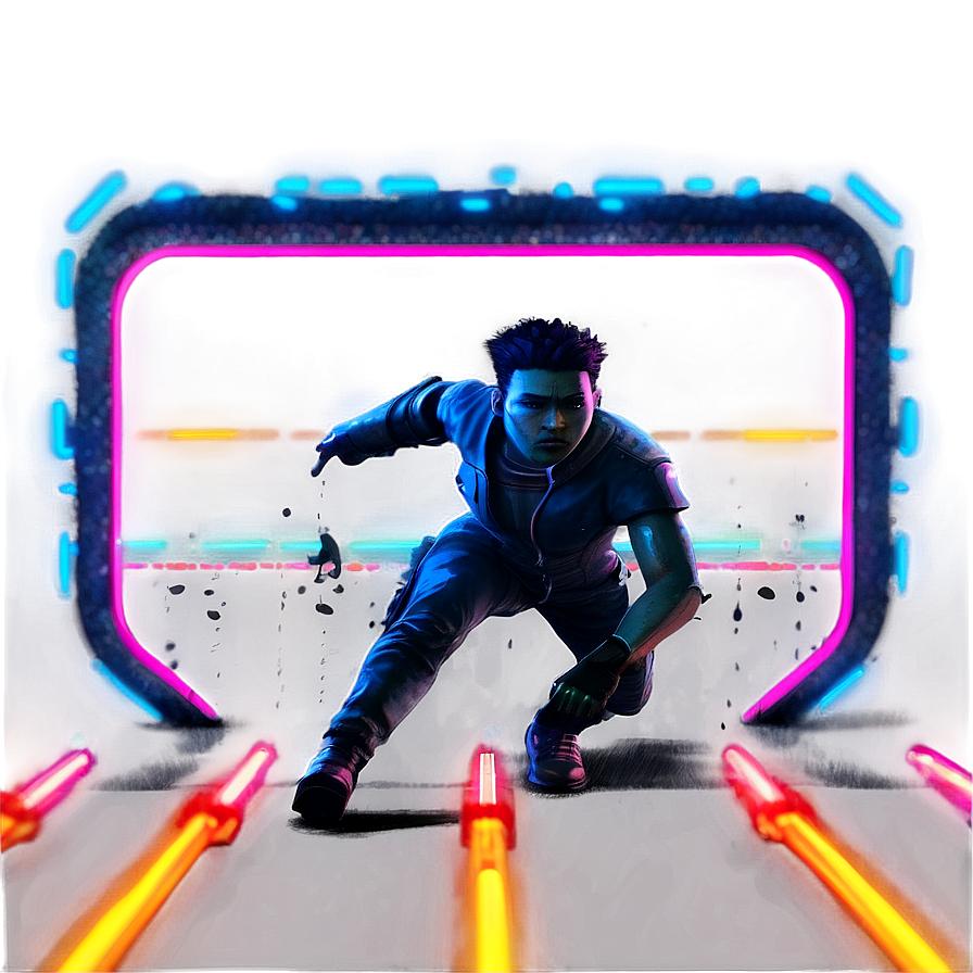 Cyberpunk Neon Chase Png Byw PNG image