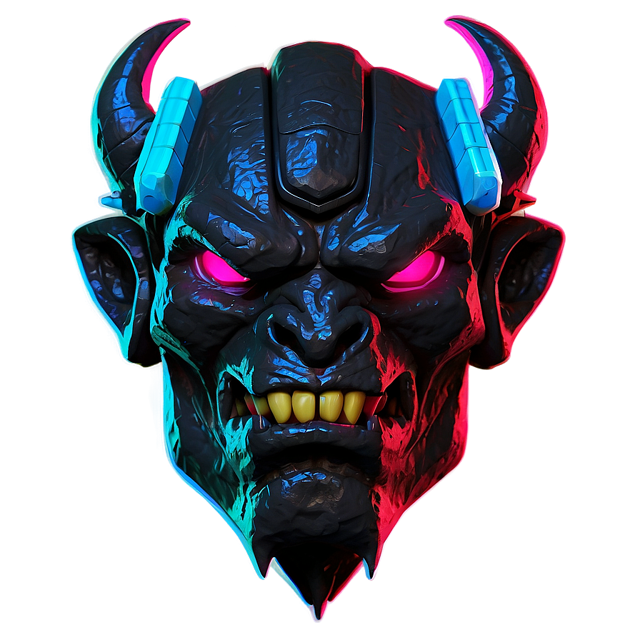 Cyberpunk Oni Neon Art Png Crr39 PNG image