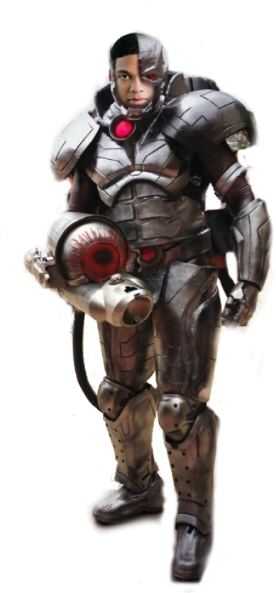 Cyborg Hero Advancing PNG image