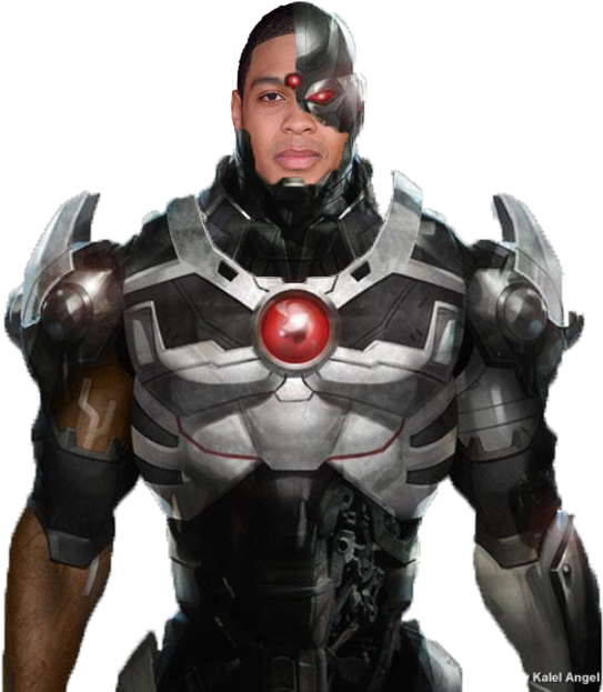 Cyborg Hero Portrait PNG image