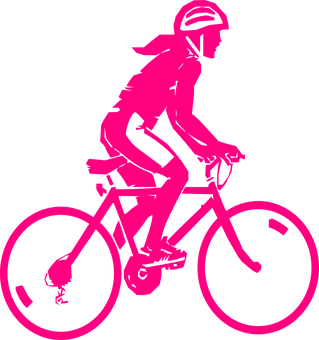 Cyclist Silhouette Pink Black Background PNG image