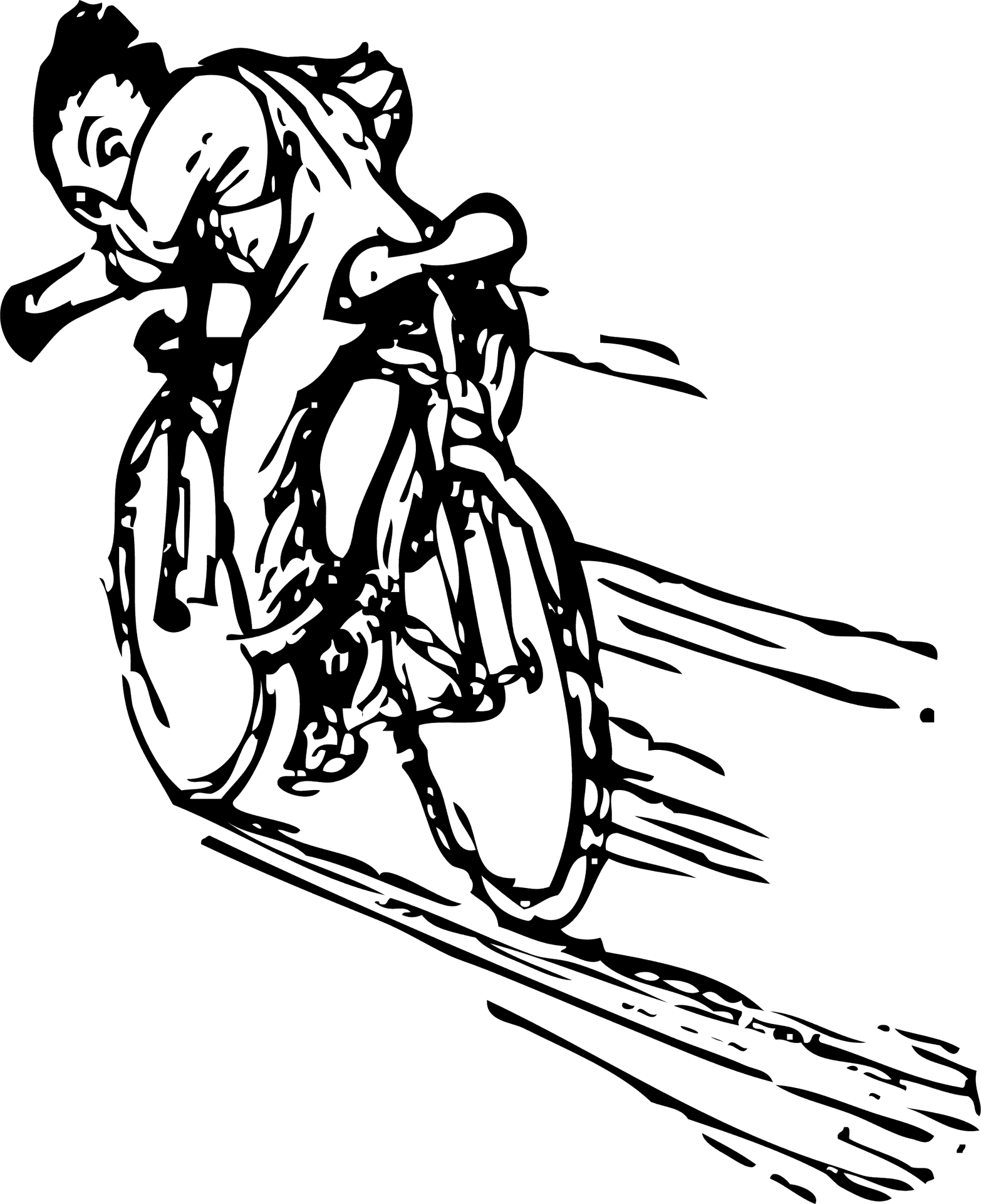 Cyclist Speed Racing Sketch PNG image