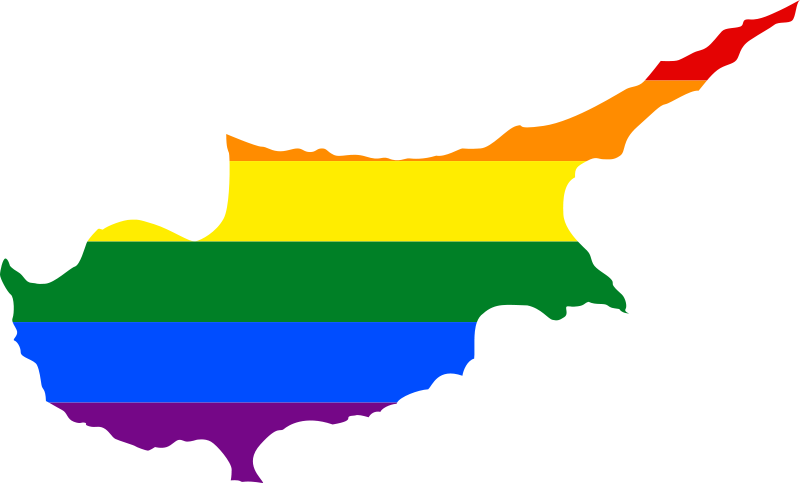 Cyprus Pride Flag Outline PNG image