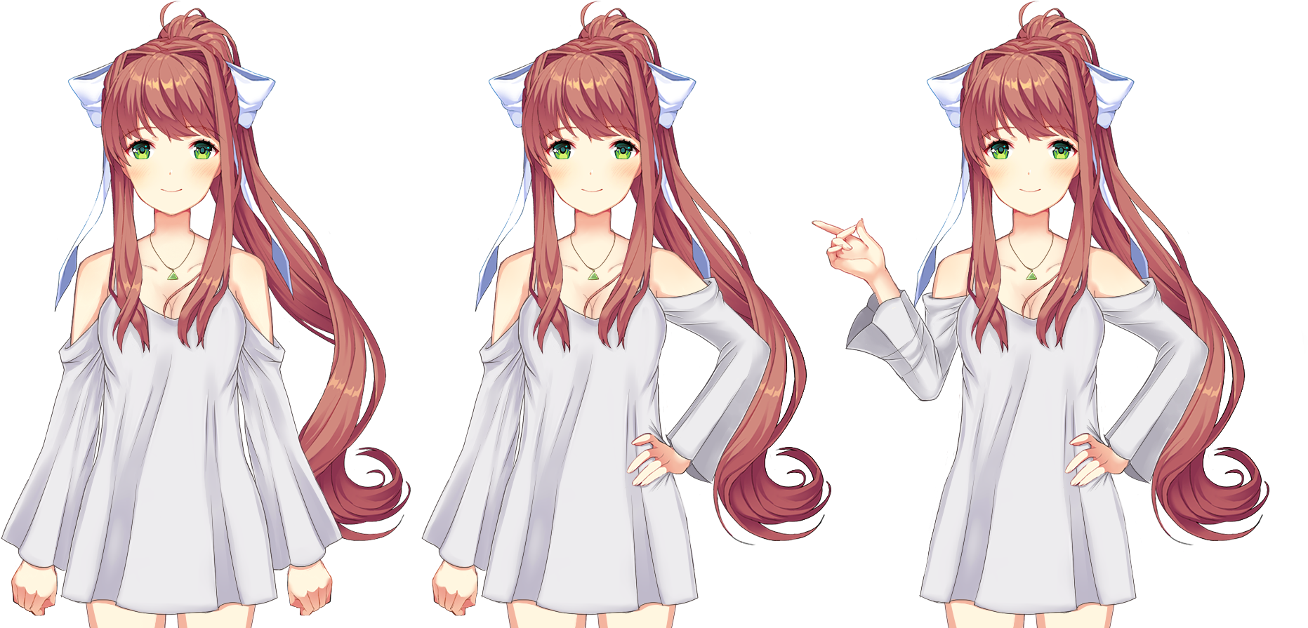 D D L C_ Monika_ Multiple_ Expressions PNG image