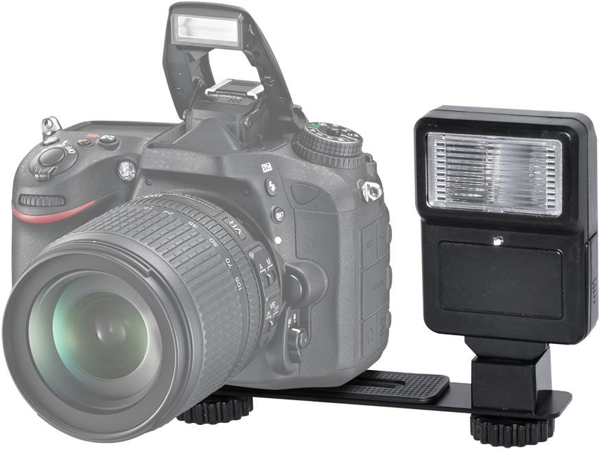 D S L R Camerawith External Flash PNG image