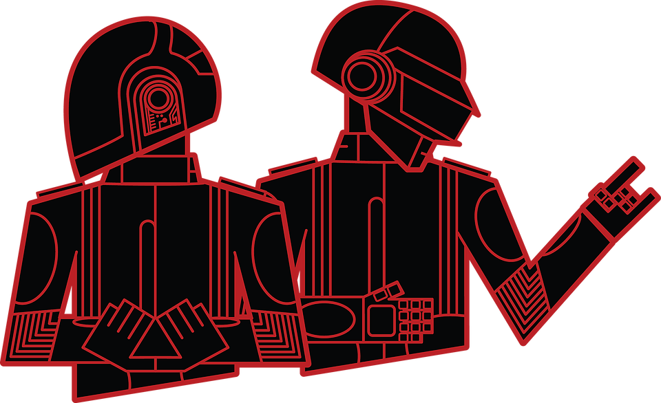 Daft Punk Red Outline Graphic PNG image