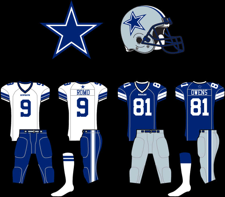 Dallas Cowboys Uniformsand Logo PNG image