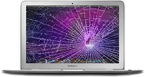 Damaged Mac Book Air Screen PNG image