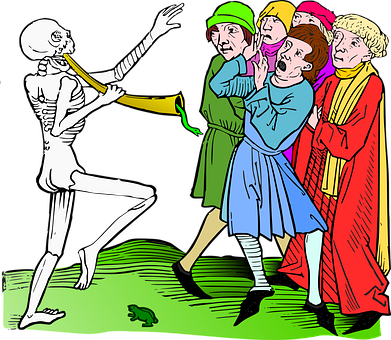 Danceof Death Skeletonand People PNG image