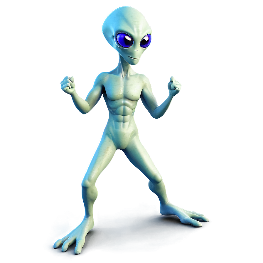 Dancing Alien Cartoon Png Pbw PNG image