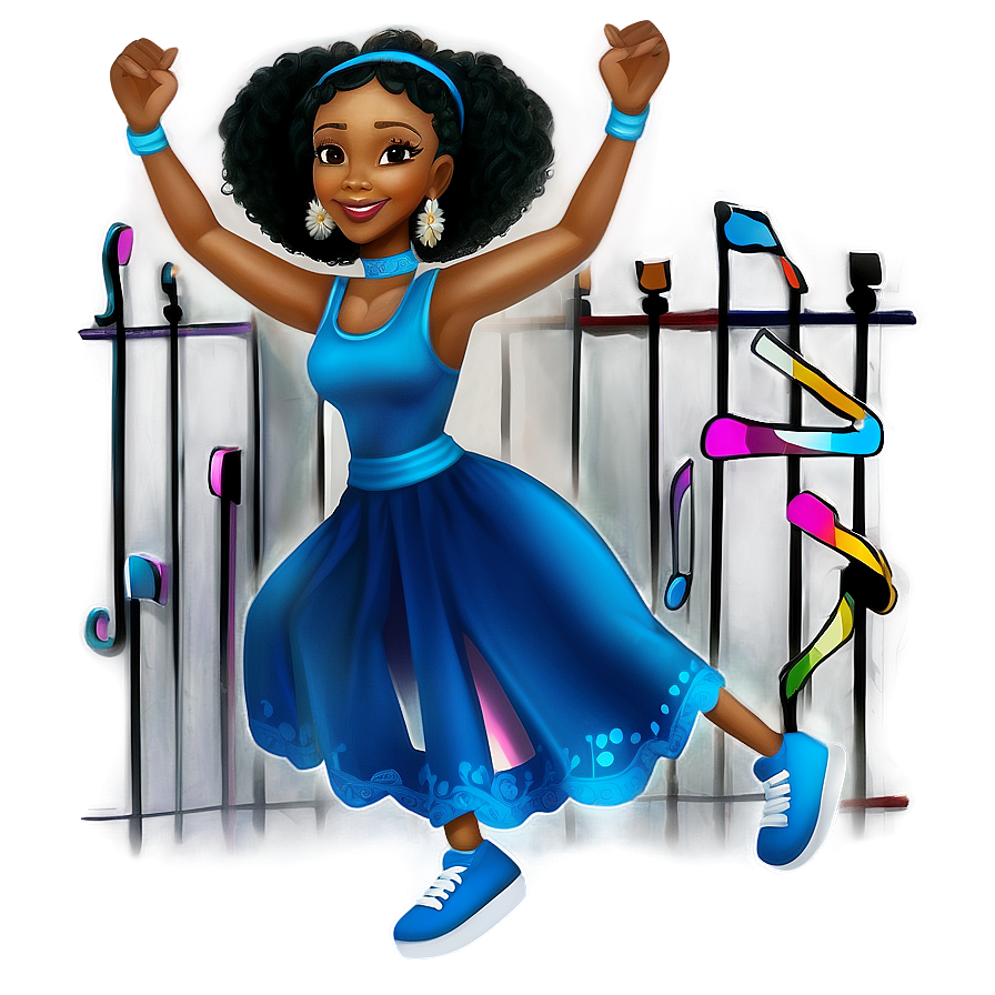 Dancing Black Girl Cartoon Png Xkh31 PNG image