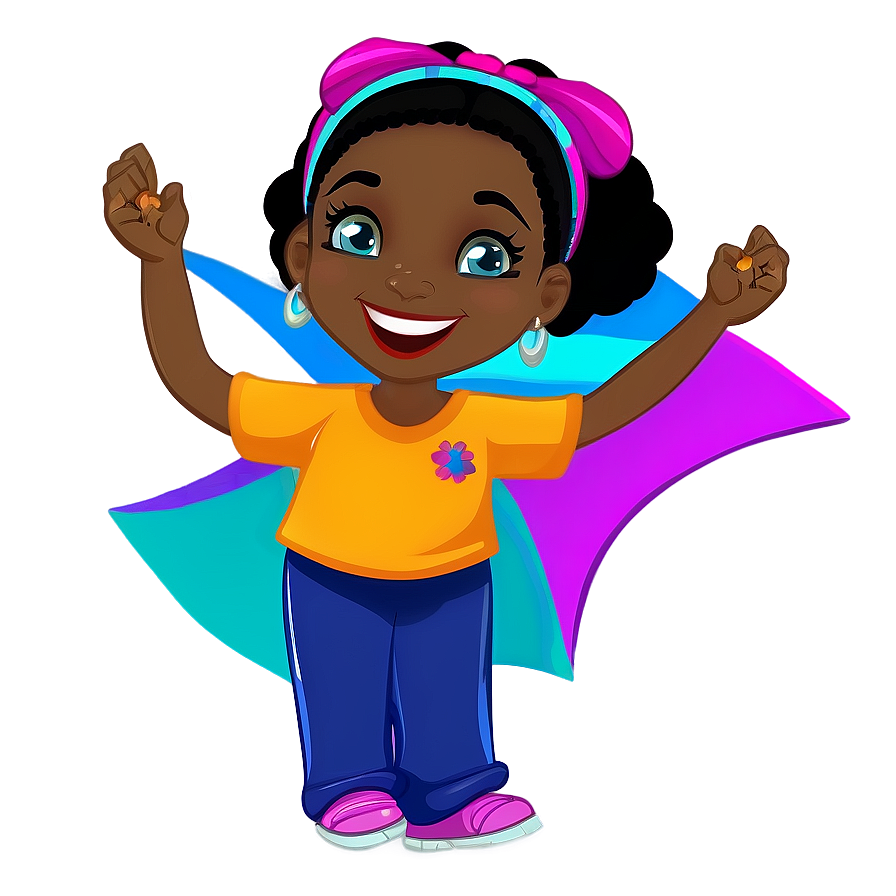 Dancing Black Girl Cartoon Png Yug92 PNG image