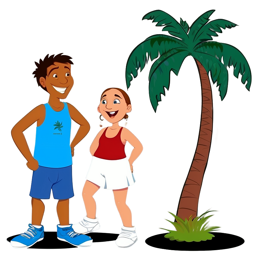 Dancing Cartoon Palm Tree Png Qrk PNG image