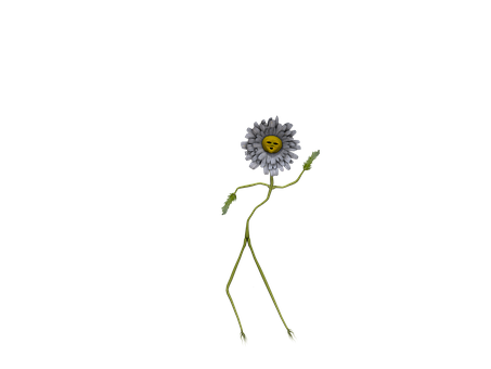 Dancing Daisywith Smiley Face PNG image