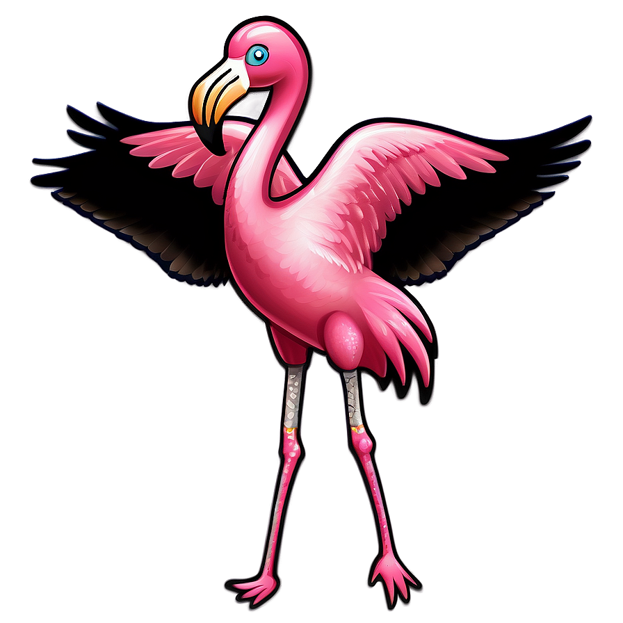 Dancing Flamingo Cartoon Png Qyv50 PNG image