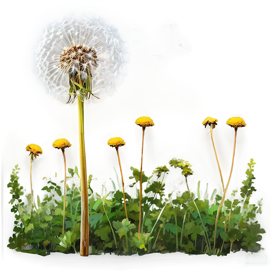 Dandelion Field Sunrise Png Ptp PNG image