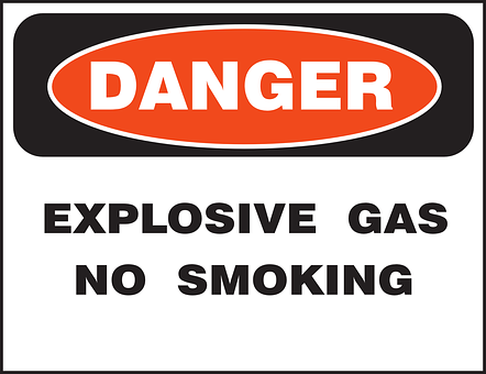 Danger Explosive Gas No Smoking Sign PNG image