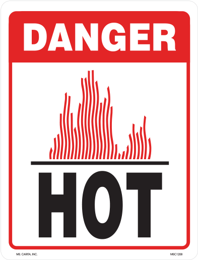 Danger Hot Warning Sign PNG image