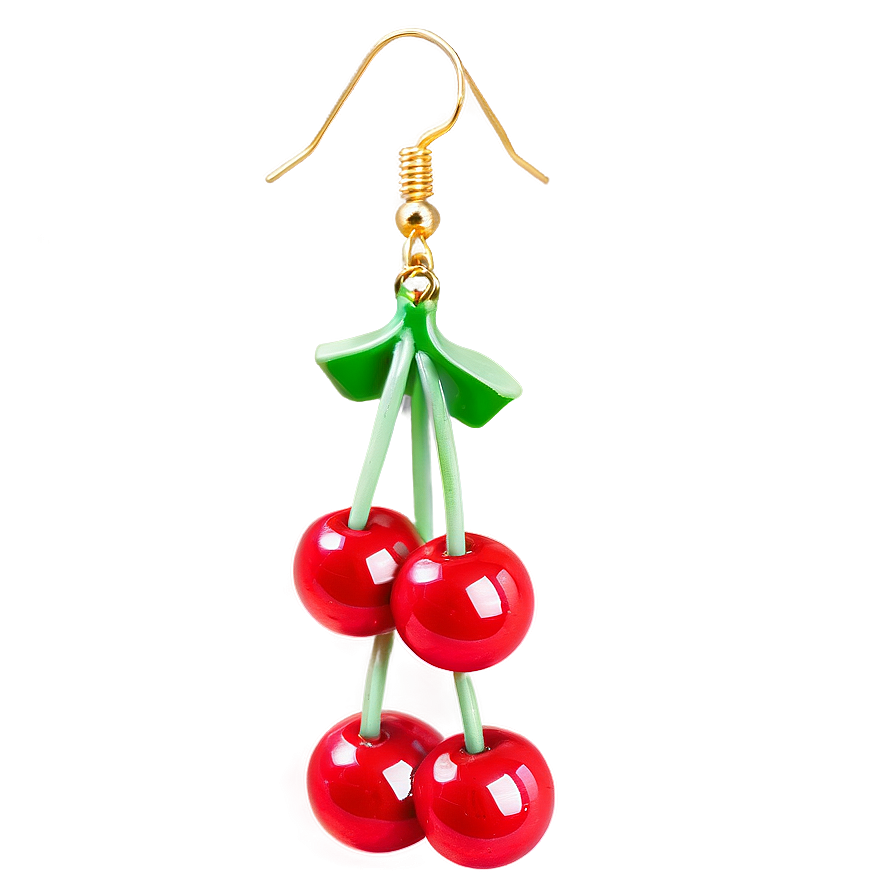 Dangling Cherry Earrings Png 05212024 PNG image