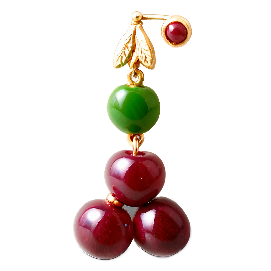 Dangling Cherry Earrings Png 4 PNG image